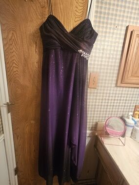 Reign purple party dress with pink glitter dots